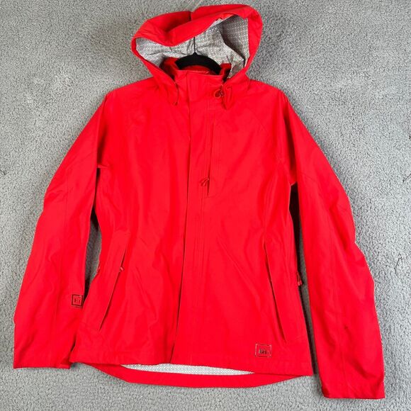 Rei Jacket Womens M Red Full Zip Windbreaker Detachable Hood  Coat 37249 - Picture 1 of 16
